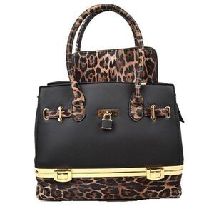 Leopard Pattern Double Handles bag